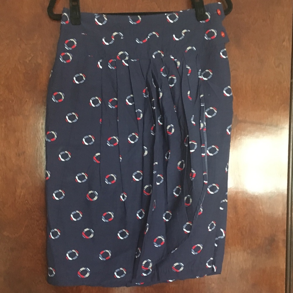 Tulle brand nautical high waist pencil skirt